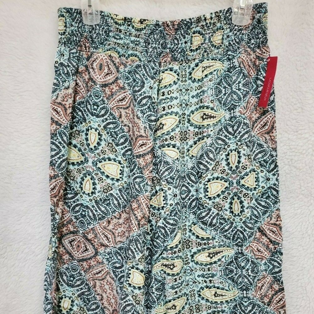 Xhilaration NWT Multi Color Paisley Capri Skirt LOOK Pants Size XXL 2XL